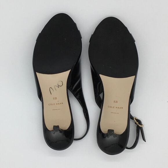 Cole Haan Grand OS Peep Toe Slingback Heel - Black - 8 - Picture 6 of 12
